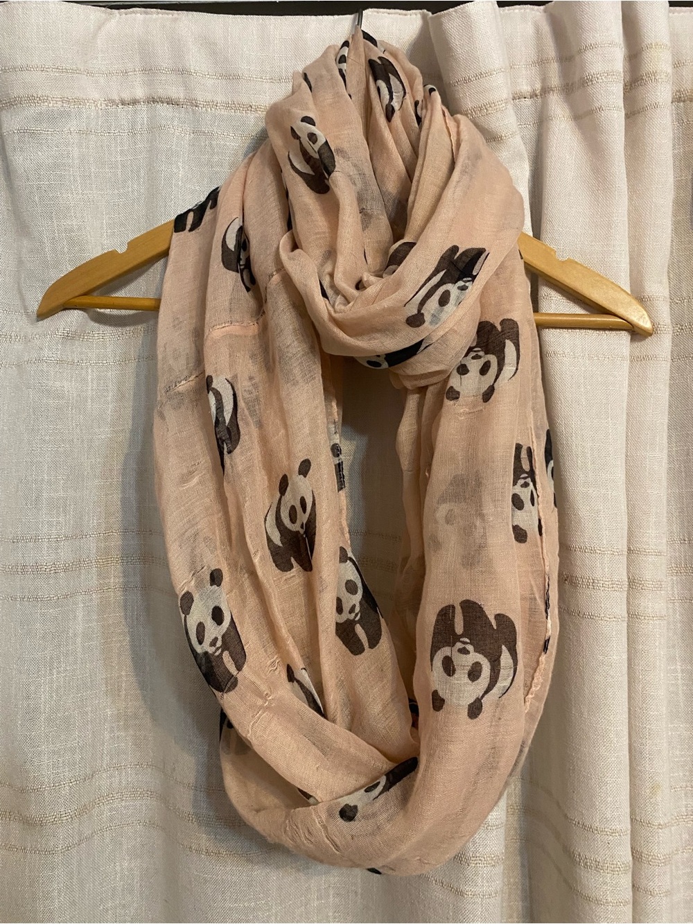 WWF Pink Panda Print Infinity Loop Scarf World Wildlife Fund